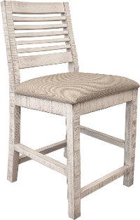 White 24 Upholstered Counter Height Stool - Stone