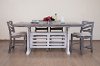Clearance Farmhouse White and Gray 5 Piece Counter Height Dining Set with Gray Stools - Stone