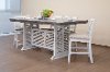 Clearance Farmhouse White and Gray 5 Piece Counter Height Dining Set with White Stools - Stone
