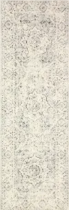 E110-SIL-2.6X8-5363 Traditional Alberta Ivory and Blue 8 Foot Runner Rug - Everek