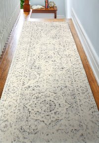 Traditional Alberta Ivory and Blue 8 Foot Runner Rug - Everek-2