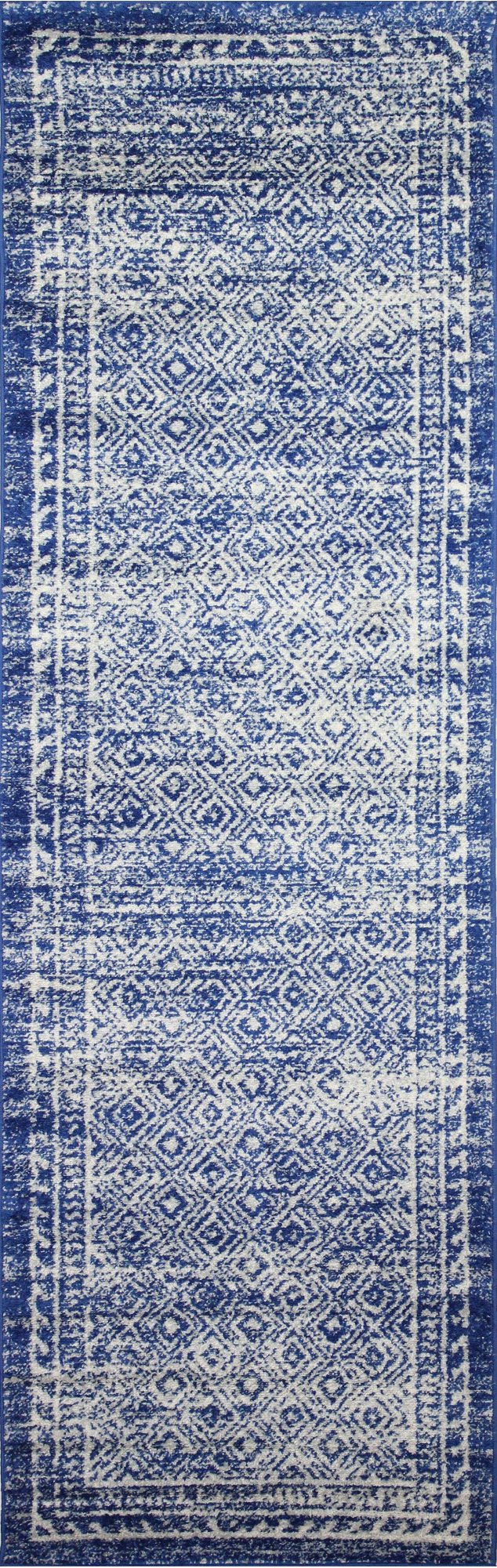 Transitional Zaylee Blue 8 Foot Runner Rug - Mayfair-1