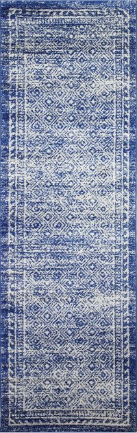 Transitional Zaylee Blue 8 Foot Runner Rug - Mayfair
