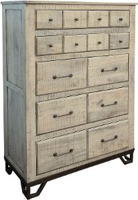 Rustic Industrial Whitewashed Chest of Drawers - Vista