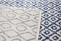 Transitional Zemarah Blue and Ivory 8 Foot Runner Rug - Mayfair-4