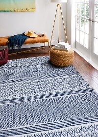 Transitional Zemarah Blue and Ivory 8 Foot Runner Rug - Mayfair-5