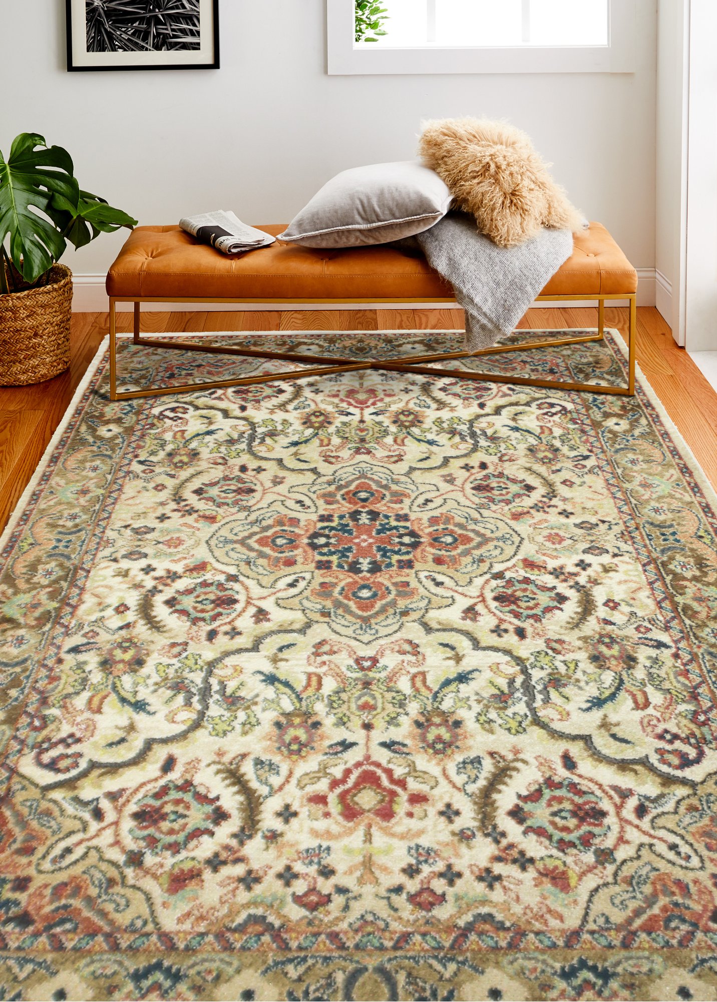 4 x 6 Small Traditional Bodhi Beige Area Rug - Buckingham-2