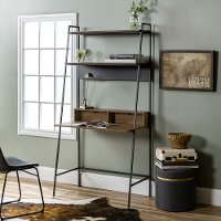 36 Inch Modern Wood Ladder Computer Desk - Mocha