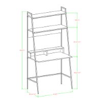 36 Inch Modern Wood Ladder Computer Desk - Mocha-5