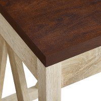 46 Inch Modern Computer Desk - White Oak Base/Traditional Brown Top-4