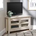 WQ44CCRWO Modern Farmhouse 44 Inch Wood Corner TV Stand - White Oak