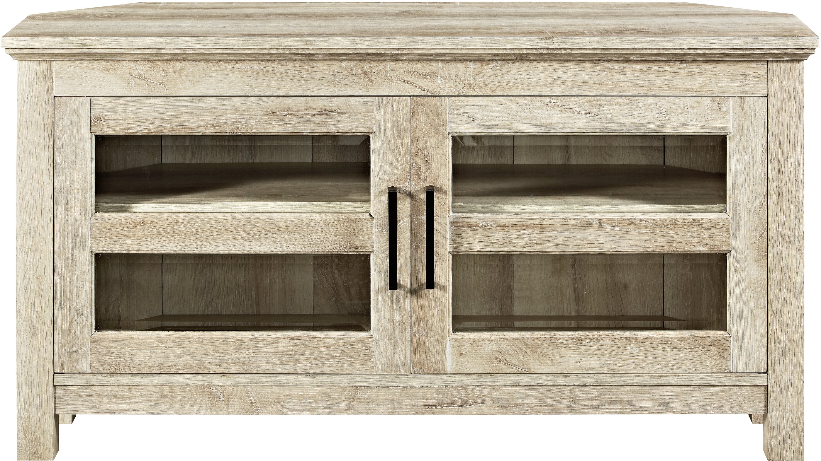 WQ44CCRWO Modern Farmhouse 44 Inch Wood Corner TV Stand - White Oak-4