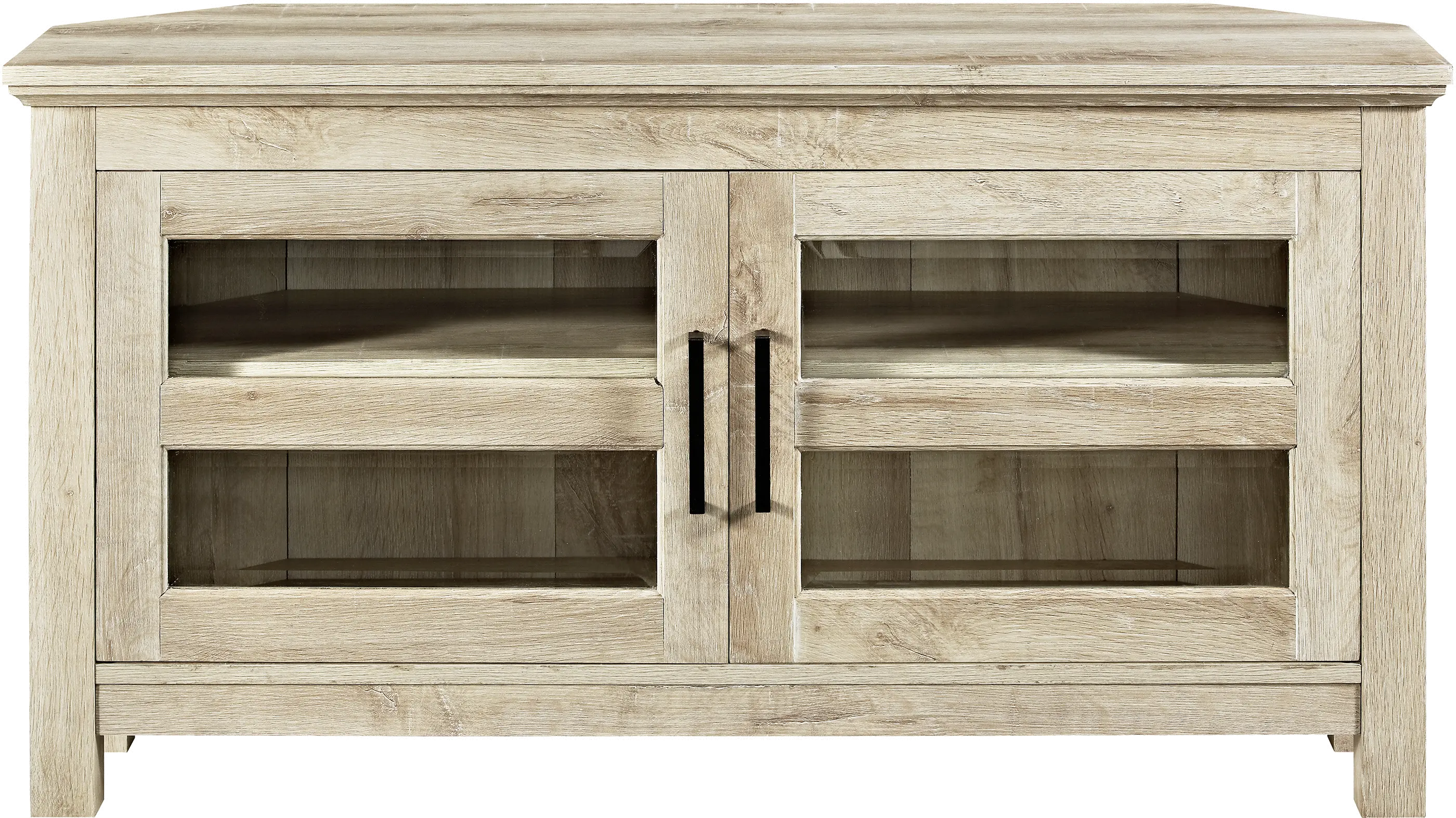 WQ44CCRWO Modern Farmhouse 44 Inch Wood Corner TV Stand - White Oak-4