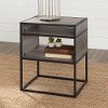 Industrial Modern Side Table - Grey Wash