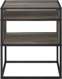 Industrial Modern Side Table - Grey Wash-4