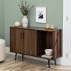 44 Inch Mid Century Modern TV Stand Buffet - Dark Walnut