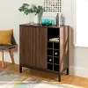 BU34COBCDW Modern Dark Walnut Bar Cabinet - Walker Edison