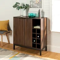 BU34COBCDW Modern Dark Walnut Bar Cabinet