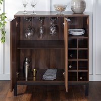 BU34COBCDW Modern Dark Walnut Bar Cabinet-2
