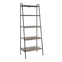 72 Inch Industrial Ladder Bookcase - Gray Wash-3