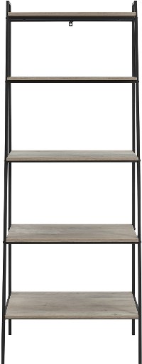 72 Inch Industrial Ladder Bookcase - Gray Wash-4