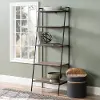 BS72ARLDGW Arlo 72 Inch Gray Wash Industrial Ladder Bookcase - Walker Edison