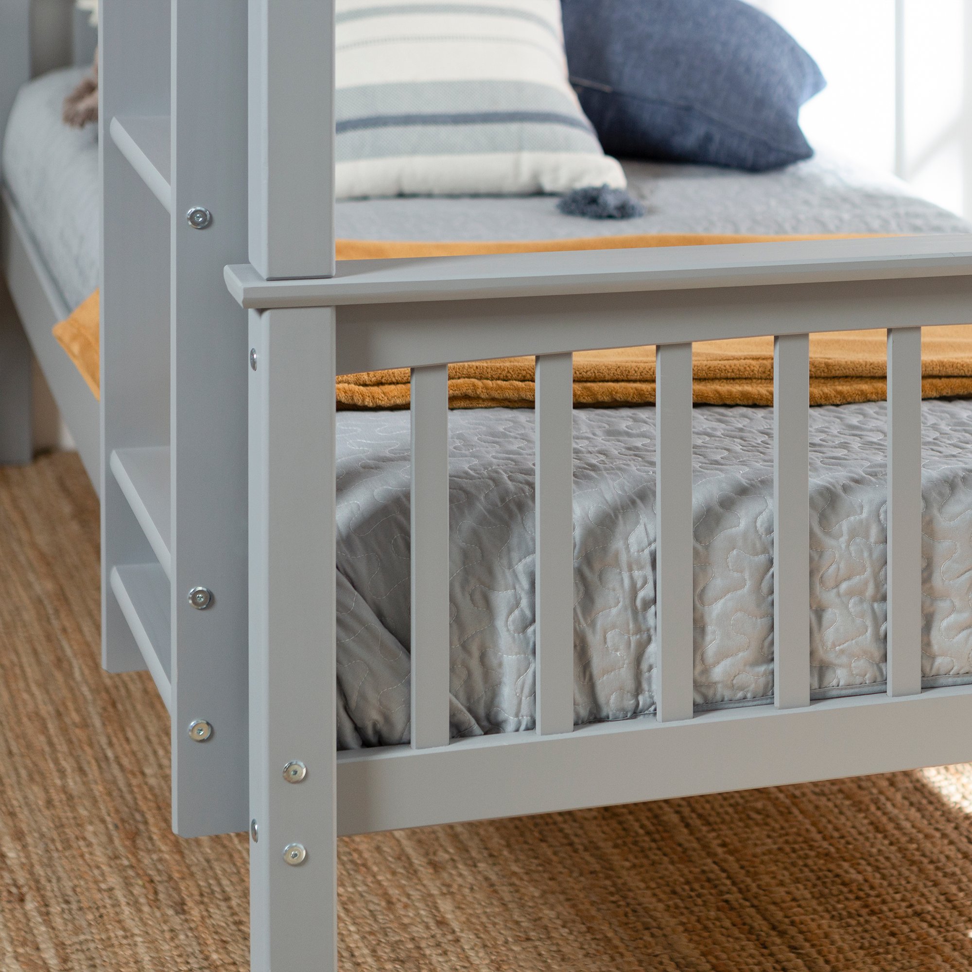 BWTOTMSGY Mission Gray Twin-over-Twin Bunk Bed-2