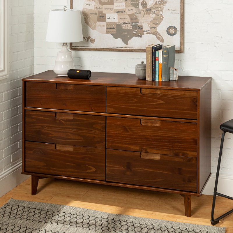 brown mid century modern dresser