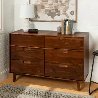 BR6DSLDRWT Sloane Mid Century Modern Walnut Brown Dresser