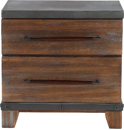Modern Rustic Brown Nightstand - Forge