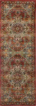 B125-RU-2.6X10-T014A Traditional Cromwell Rust 10 Foot Runner Rug - Buckingham
