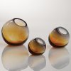 4 Inch Gray and Amber Ombre Ball Vase
