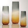 15 Inch Gray and Amber Ombre Taper Vase
