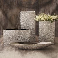 20 Inch Silver Organic Lace Vase