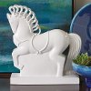 17 Inch Matte White Deco Horse Sculpture