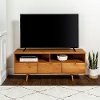 Mid Century 58 Inch Modern TV Stand - Caramel