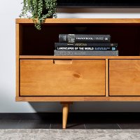 Mid Century 58 Inch Modern TV Stand - Caramel-3