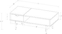 Mid Century Modern Faux Marble Coffee Table - Dark Walnut-5