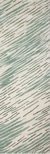 Contemporary Mitzi Green and Ivory 8 Foot Runner Rug - Greenwich