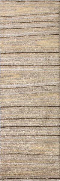 Contemporary Mitzi Taupe 8 Foot Runner Rug - Greenwich