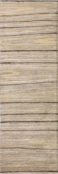 Contemporary Mitzi Taupe 8 Foot Runner Rug - Greenwich