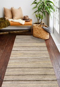 Contemporary Mitzi Taupe 8 Foot Runner Rug - Greenwich-2