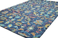 Transitional Danbury Navy Blue 8 Foot Runner Rug - Valencia