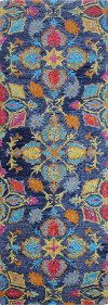 Transitional Norwalk Navy Blue 8 Foot Runner Rug - Valencia