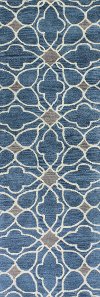S185-AZ-2.6X8-ST261 Contemporary Alpine Azure Blue 8 Foot Runner Rug - Chelsea