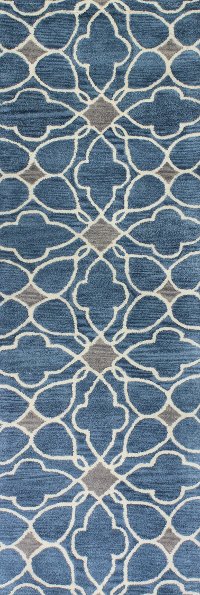 S185-AZ-2.6X8-ST261 Contemporary Alpine Azure Blue 8 Foot Runner Rug - Chelsea