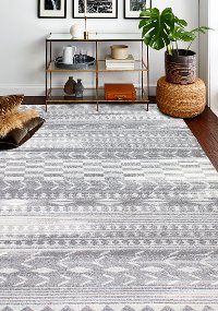 5 x 8 Medium Traditional Nisse Light Gray Area Rug - Everek-3