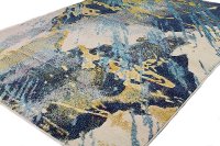 E110-IVBL-5X8-5341A 5 x 8 Medium Traditional Neda Ivory, Gold and Blue Rug - Everek