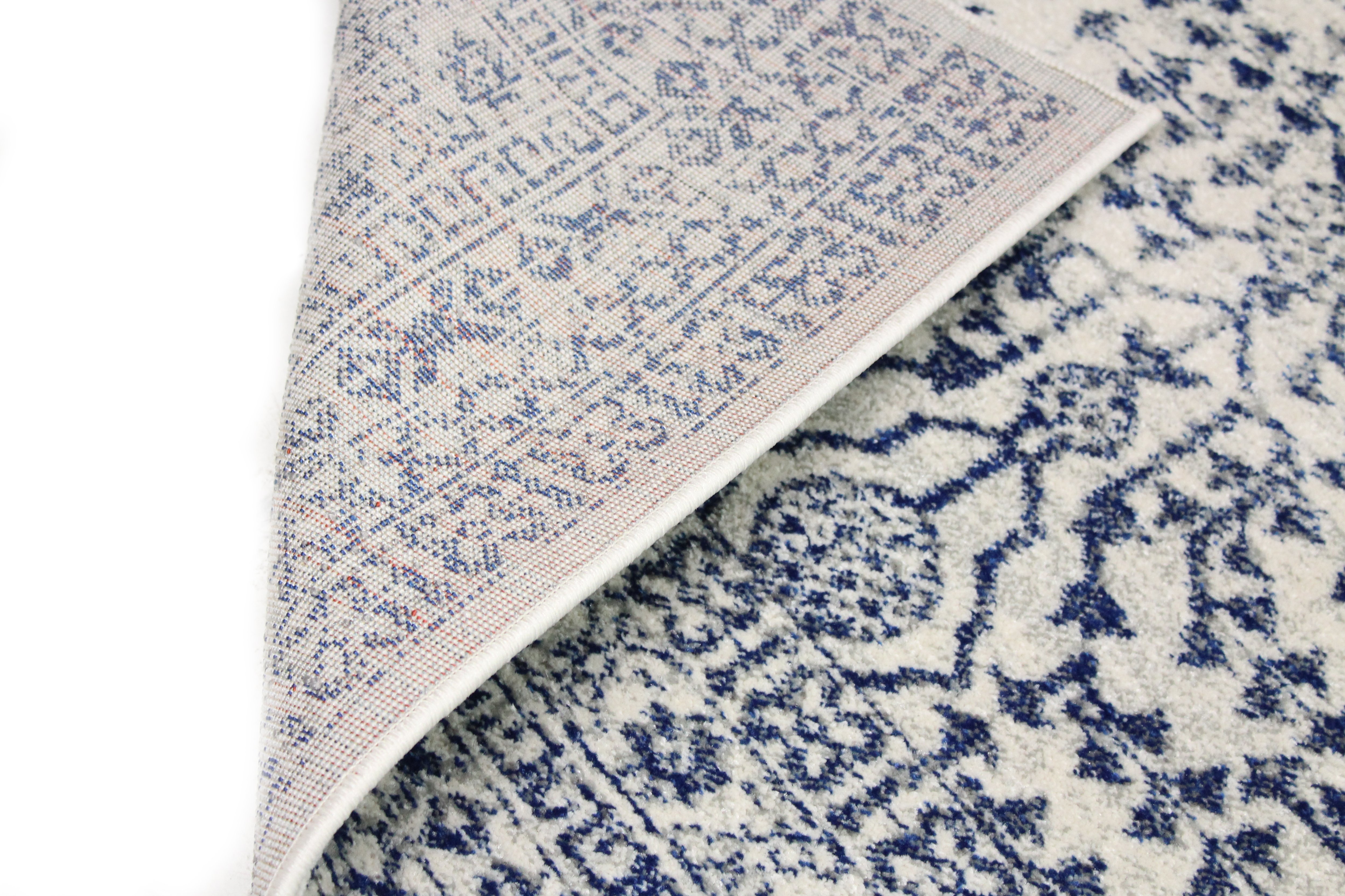Everek 5 x 8 Traditional Noelle Ivory and Blue Rug-2