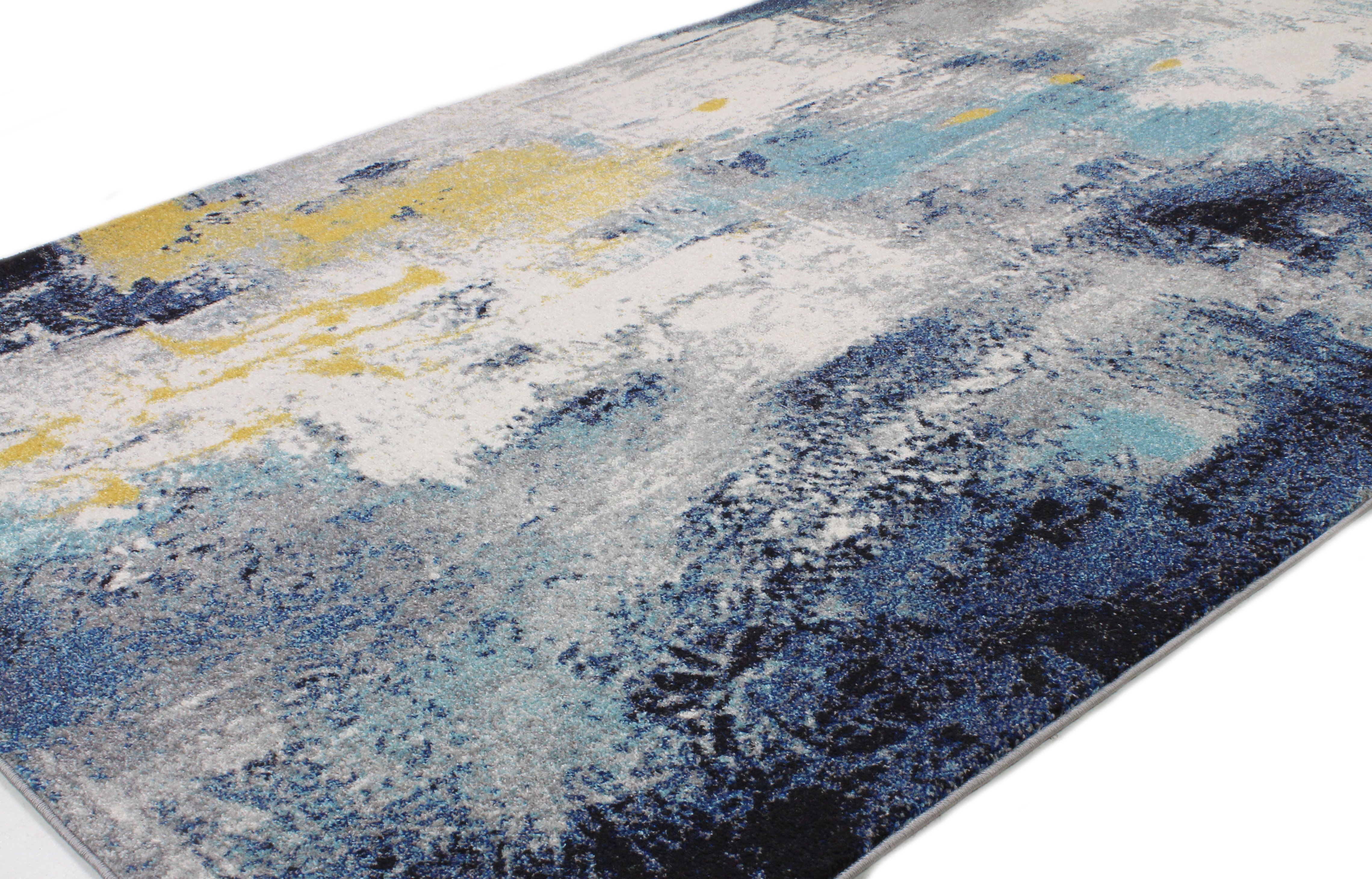 Everek 5 x 8 Traditional Amos Ivory, Gold and Blue Rug-1